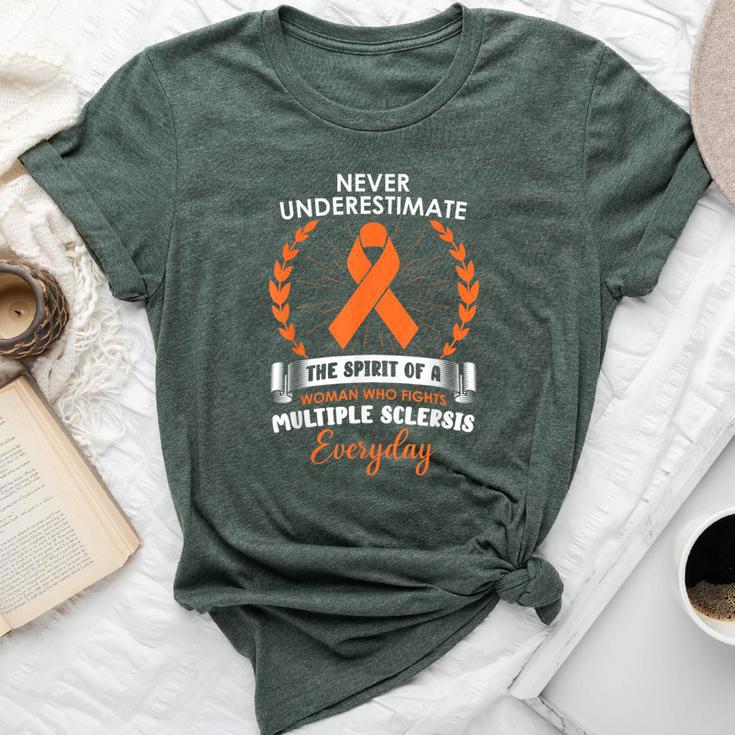 Never Underestimate A Woman Fights Multiple Sclerosis Bella Canvas T-shirt