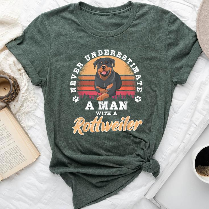 Never Underestimate A Woman With A Rottweiler Bella Canvas T-shirt