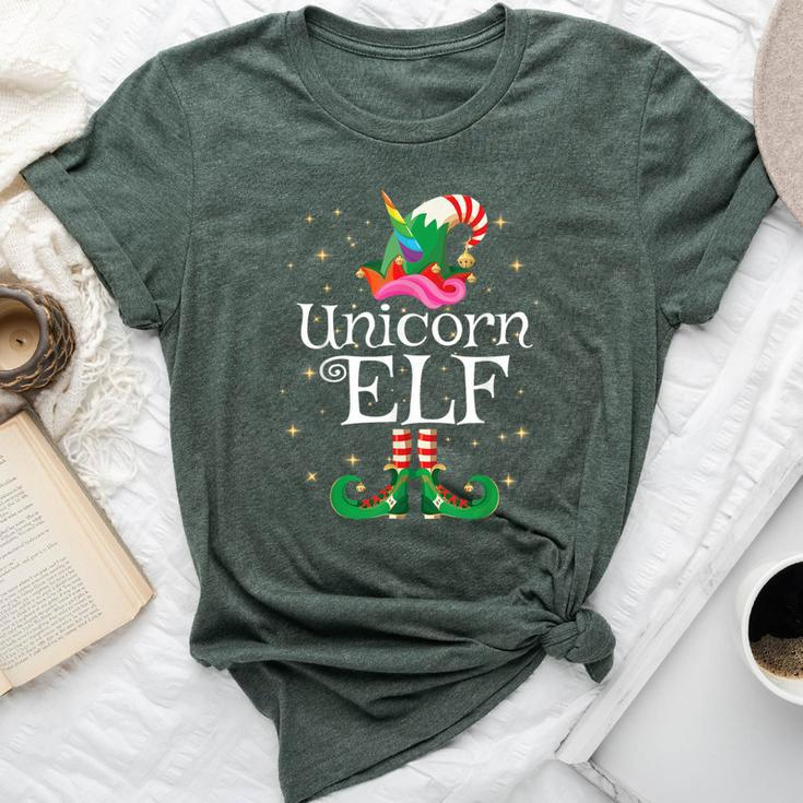 Unicorn Elf Girls Matching Christmas Elf Bella Canvas T-shirt