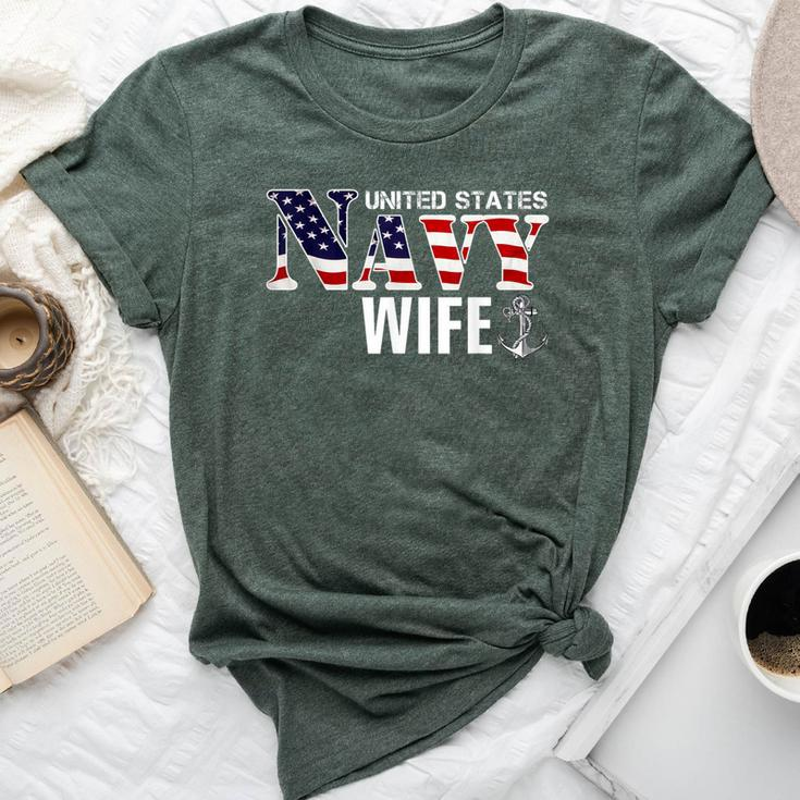 United States Vintage Navy With American Flag For Wife Bella Canvas T-shirt
