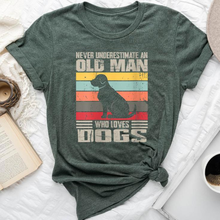 Vintage Never Underestimate An Old Man Who Loves Dogs Cute Bella Canvas T-shirt