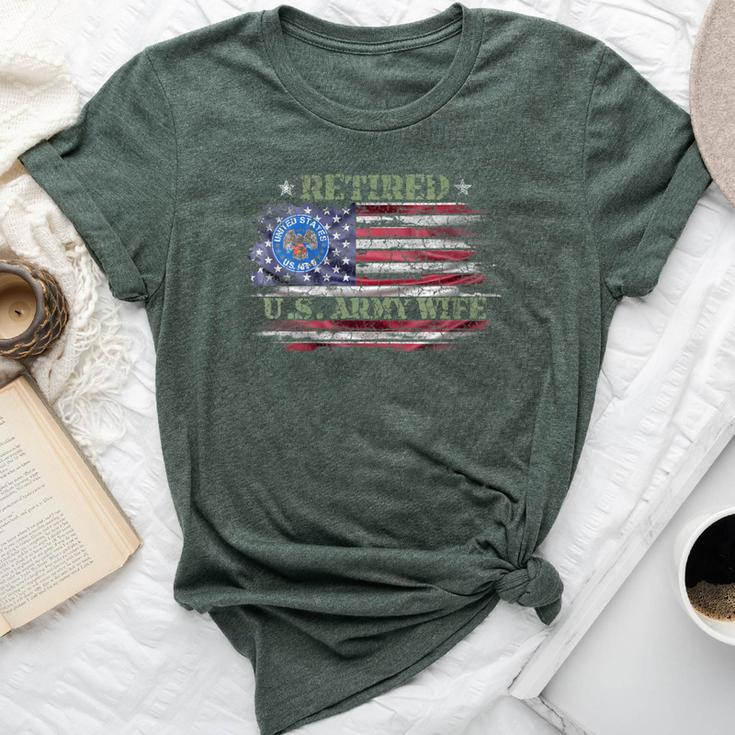 Vintage Usa American Flag Proud Retired Us Army Veteran Wife Bella Canvas T-shirt