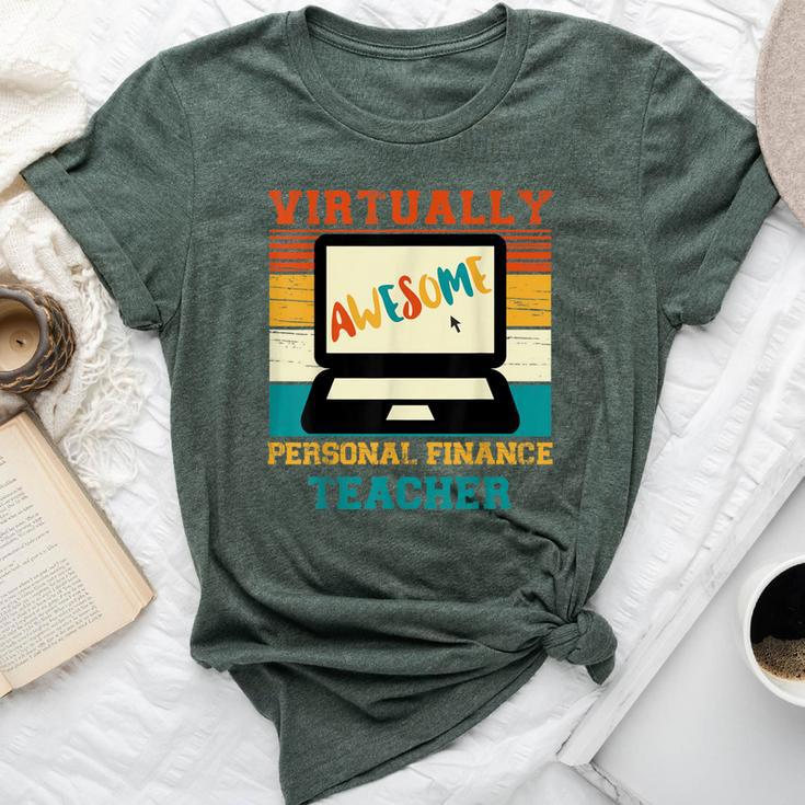 Virtually Awesome Personal Finance Teacher Retro Men Bella Canvas T-shirt
