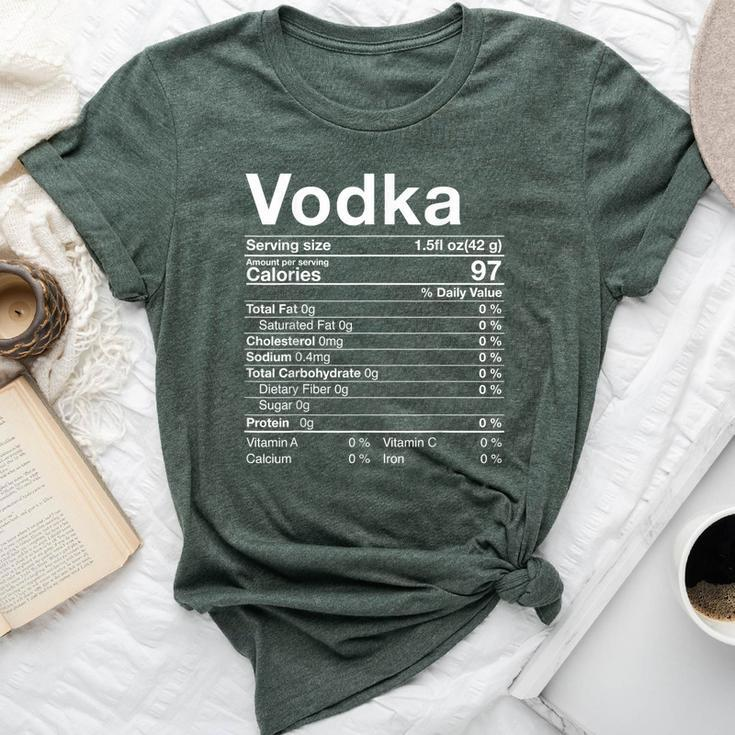 Vodka Nutrition Facts Thanksgiving Drinking Costume Bella Canvas T-shirt