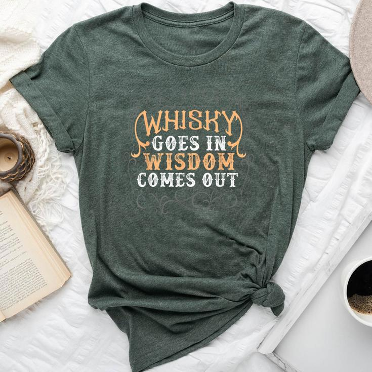 Whiskey Goes In Wisdom Comes Out Whiskey Bourbon Bella Canvas T-shirt