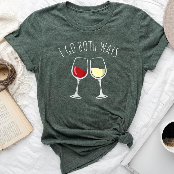 White And Red Wine I Go Both Ways Wine Lovers Holiday Bella Canvas T-shirt