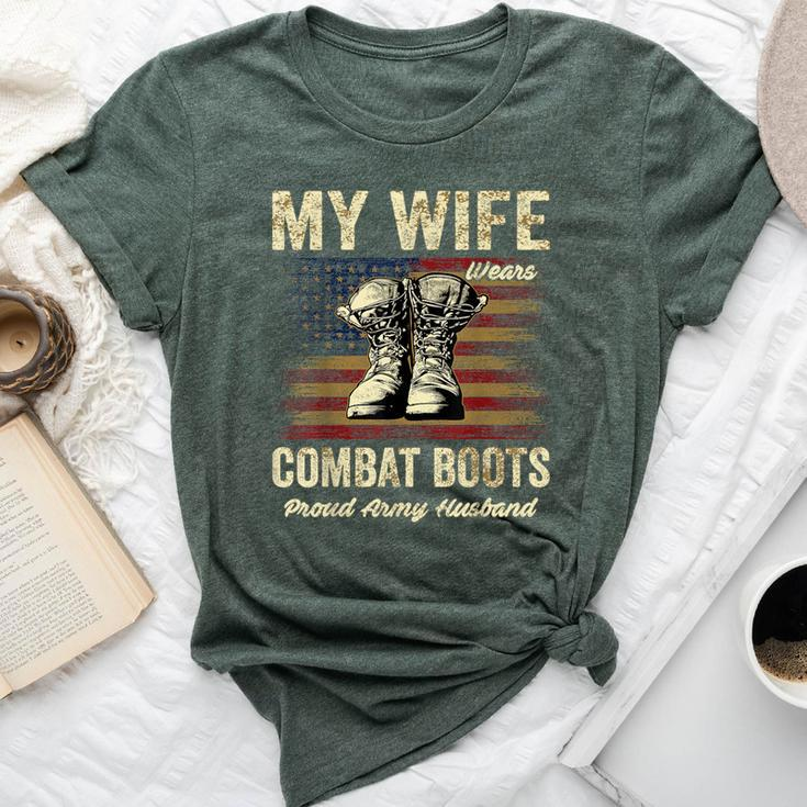 My Wife Wears Combat Boots Proud Army Husband Veteran Wife Bella Canvas T-shirt