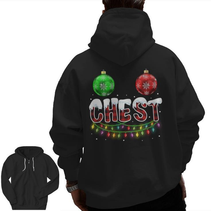 Chest Nuts Christmas Matching Couple Chestnuts Zip Up Hoodie Back Print