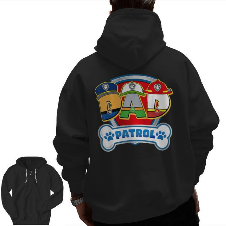 Dad Of The Birthday Boy Dog Paw Family Decorations Party Zip Up Hoodie Back Print
