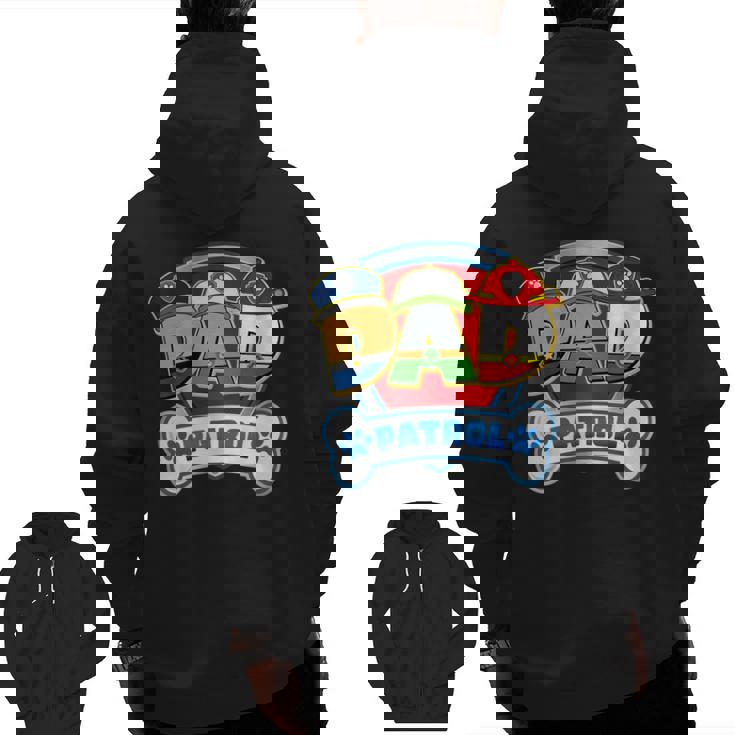 Dad Of The Birthday Boy Dog Paw Family Decorations Party Zip Up Hoodie Back Print