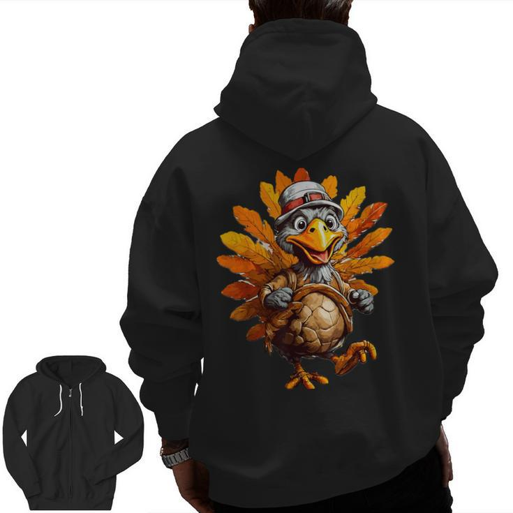 Turkey Day Happy Thanksgiving Family Dinner Zip Up Hoodie Back Print