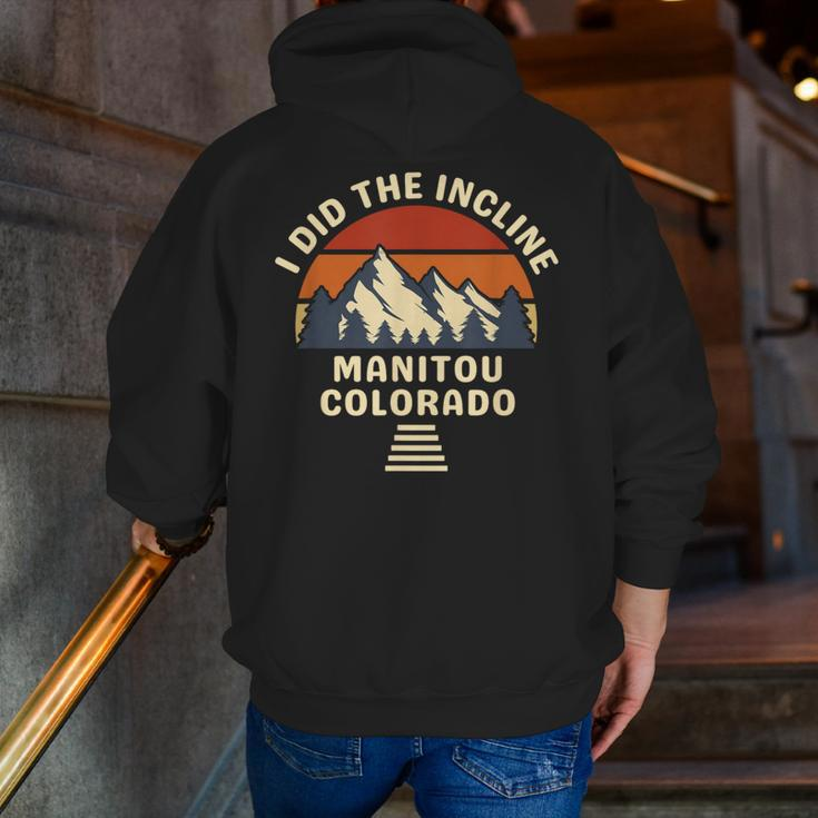 Manitou Colorado The Incline Hike I Did It Retro Sunset Zip Up Hoodie Back Print