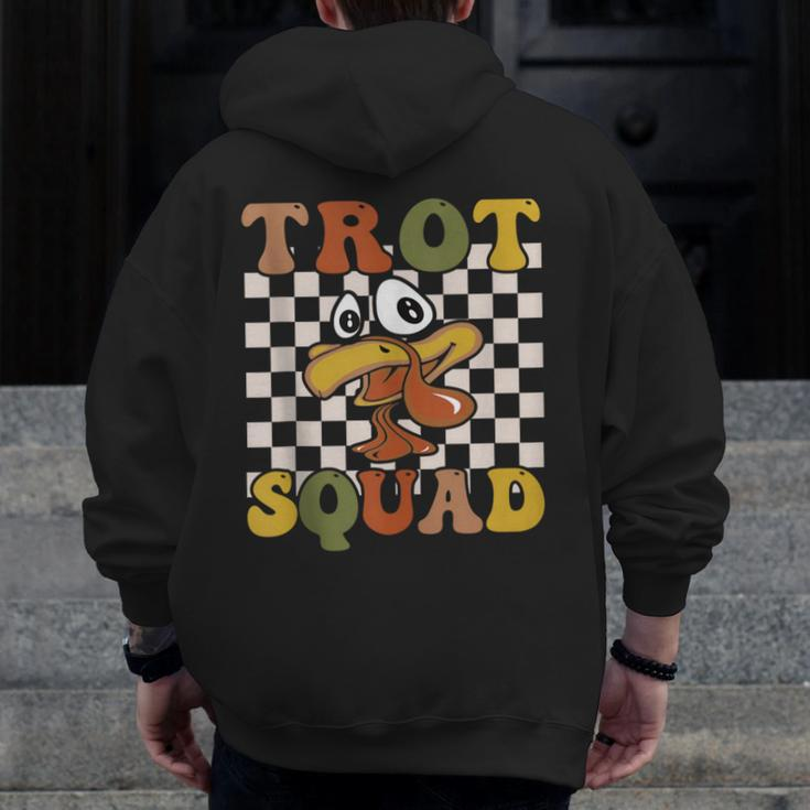 Trot Squad Turkey Trot Matching Thanksgiving 2023 Zip Up Hoodie Back Print