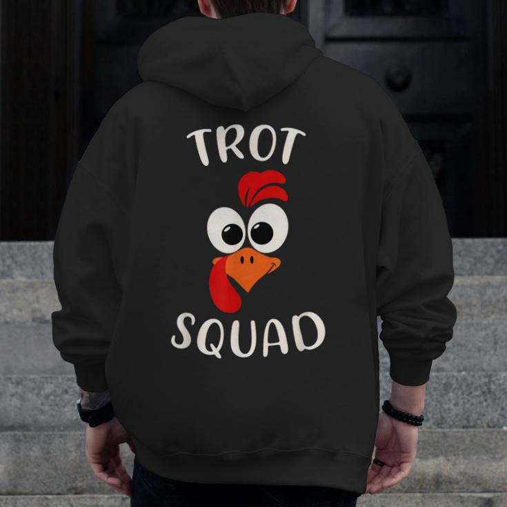 Turkey Trot Squad Thanksgiving Day Running Costume Zip Up Hoodie Back Print