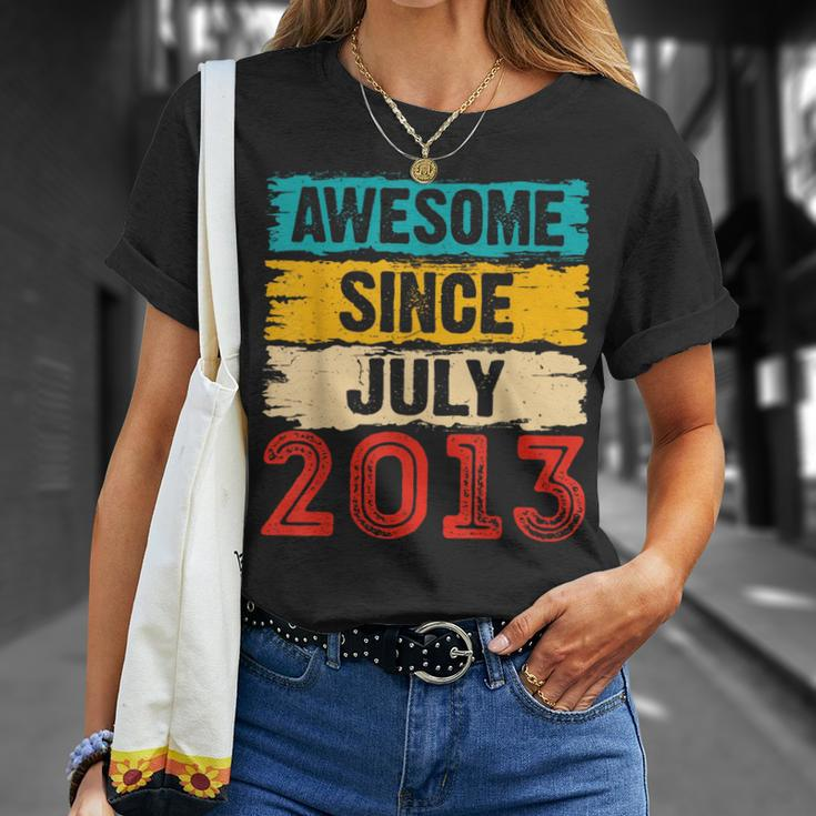 10 Year Old Awesome Since July 2013 10Th Birthday Gifts Unisex T-Shirt Gifts for Her