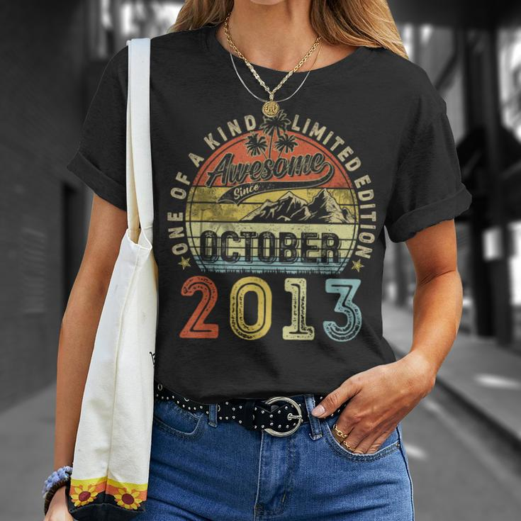 10 Years Old Awesome Since October 2013 10Th Birthday T-Shirt Gifts for Her