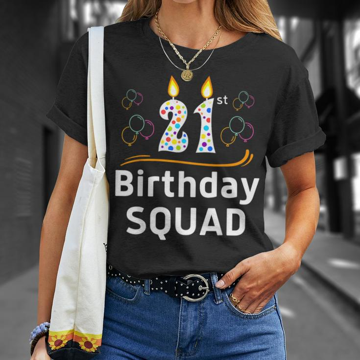 21St Birthday Squad Party Crew Matching Family T-Shirt Gifts for Her