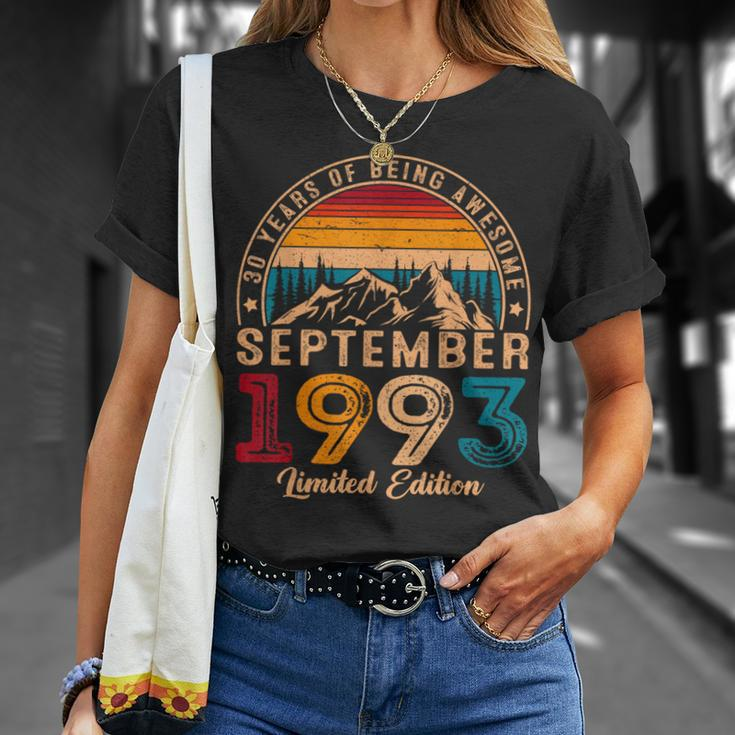 30 Year Old Awesome Since September 1993 30Th Birthday T-Shirt Gifts for Her