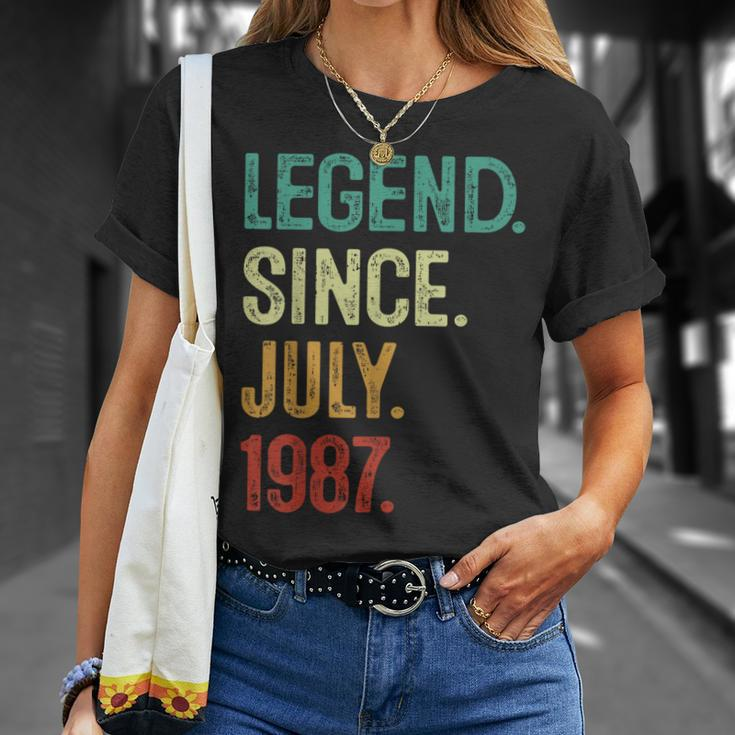 36 Years Old Legend Since July 1987 36Th Birthday Unisex T-Shirt Gifts for Her