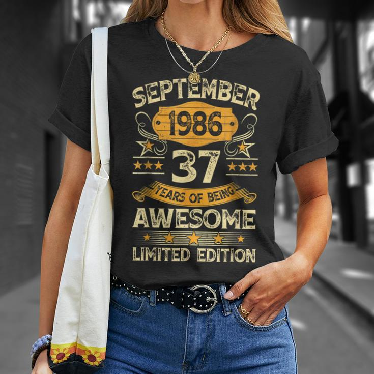37 Years Old Vintage September 1986 37Th Birthday T-Shirt Gifts for Her