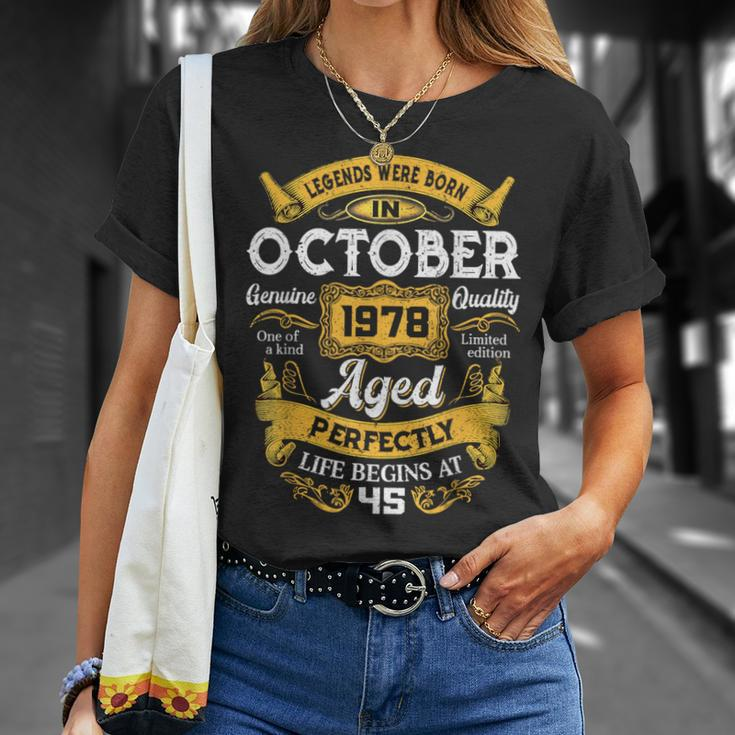 45 Years Old Legends Born In October 1978 45Th Birthday T-Shirt Gifts for Her