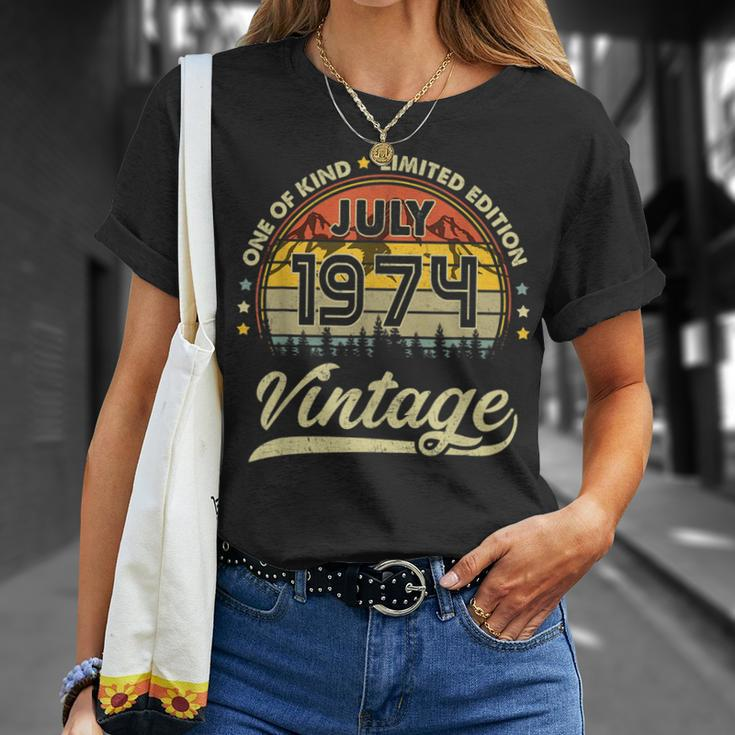 47Th Birthday Gifts 47 Years Old Retro Born In July 1974 Unisex T-Shirt Gifts for Her