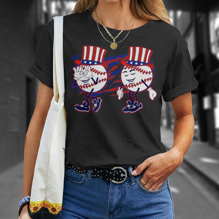 4Th July Funny Baseball Griddy Dance Usa Patriotic Man Unisex T-Shirt Gifts for Her