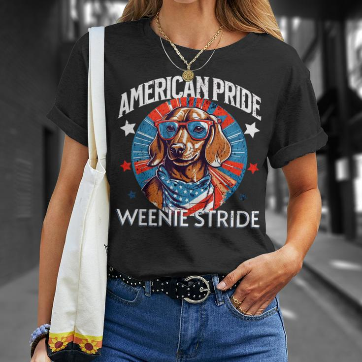 4Th Of July Funny Dachsund Weiner Dog Weenie Usa America Unisex T-Shirt Gifts for Her