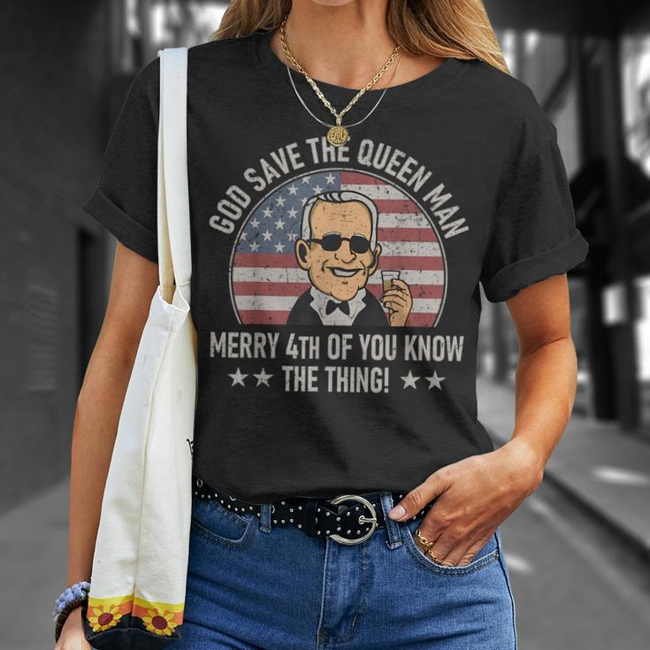 4Th Of July God Save The Queen Man Funny Usa Joe Biden Meme Unisex T-Shirt Gifts for Her