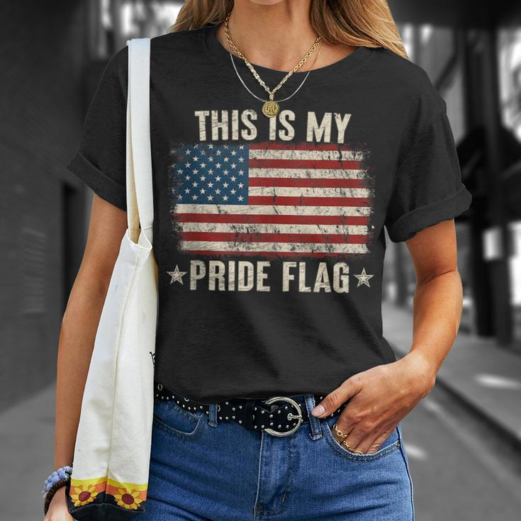 4Th Of July Patriotic This Is My Pride Flag Usa American Unisex T-Shirt Gifts for Her