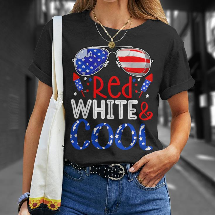 4Th Of July Red White And Cool Sunglasses American Flag Unisex T-Shirt Gifts for Her