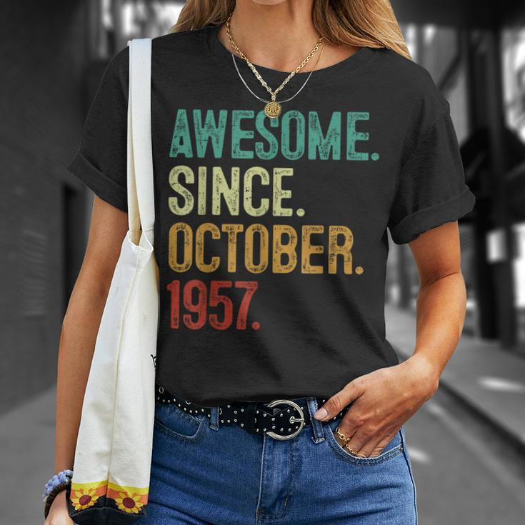 66 Year Old Awesome Since October 1957 66Th Birthday T-Shirt Gifts for Her