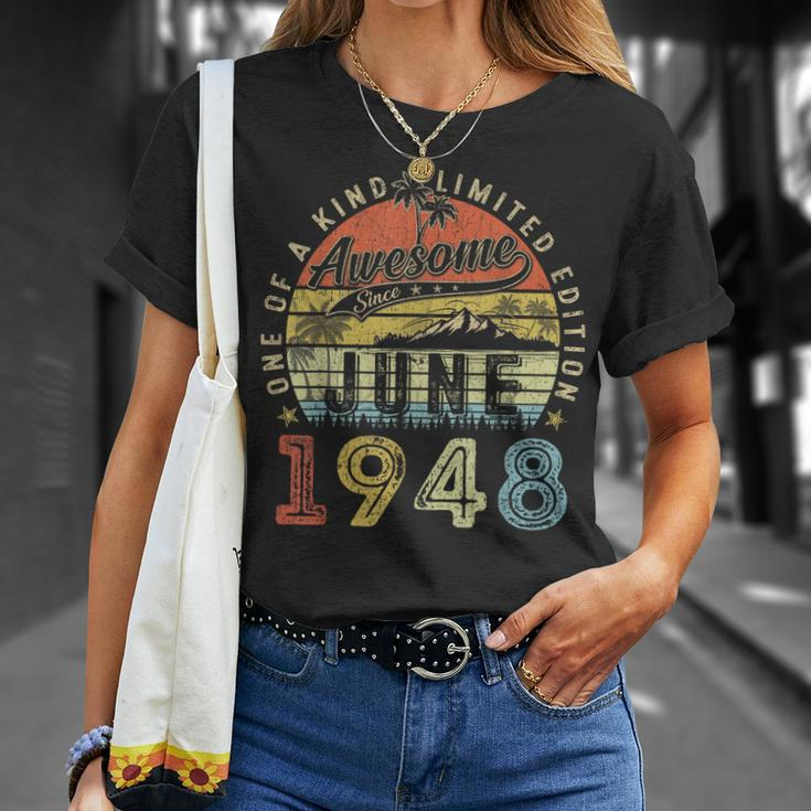 75 Year Old Awesome Since June 1948 75Th Birthday Unisex T-Shirt Gifts for Her