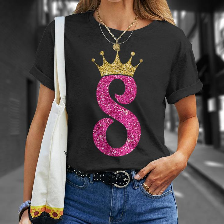 8 Year Old Gifts 8Th Birthday Girl Golden Crown Party Unisex T-Shirt Gifts for Her