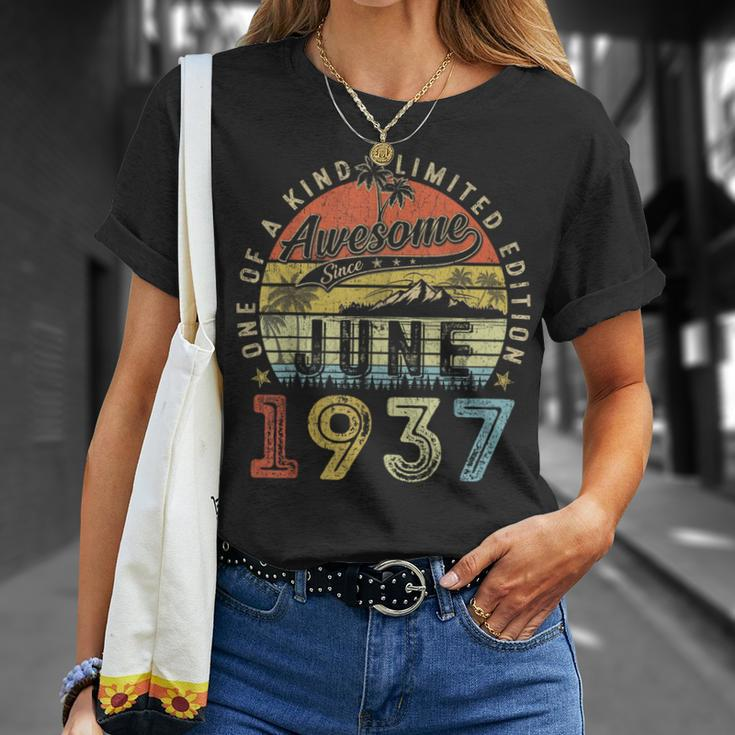 86 Year Old Awesome Since June 1937 86Th Birthday Unisex T-Shirt Gifts for Her