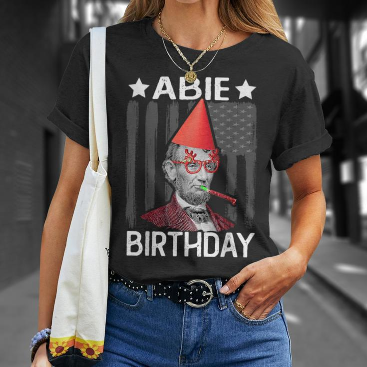 Abie Birthday Abraham Lincoln Birthday Party Pun T-Shirt Gifts for Her