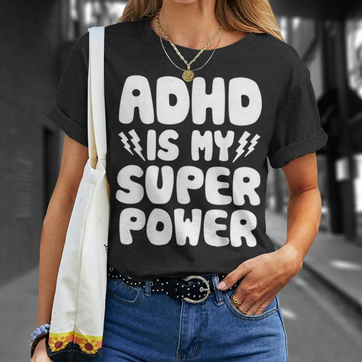 Adhd Is My Superpower Attention Deficit Disorder Quote T-Shirt Gifts for Her