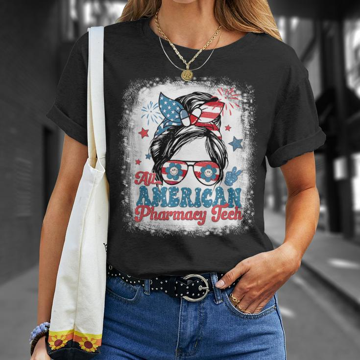 All American Pharmacy Tech Patriotic Usa Flag 4Th Of July Unisex T-Shirt Gifts for Her