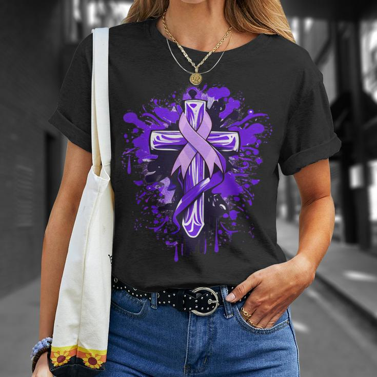 All Cancer Awareness Cross All Cancer Month Unisex T-Shirt Gifts for Her