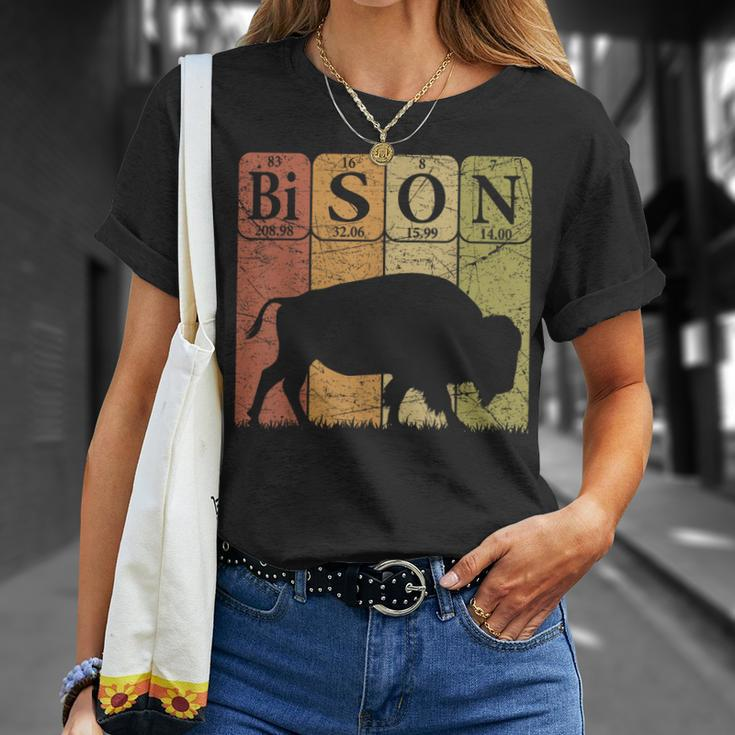 American Bison Periodic Table Elements Buffalo Retro Unisex T-Shirt Gifts for Her