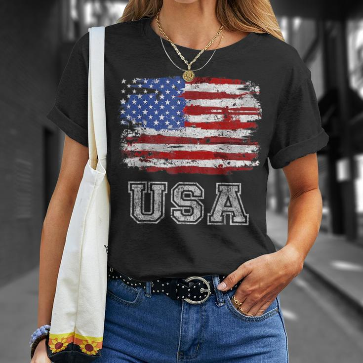 American Flag Usa United States Of America Us 4Th Of July Usa Funny Gifts Unisex T-Shirt Gifts for Her