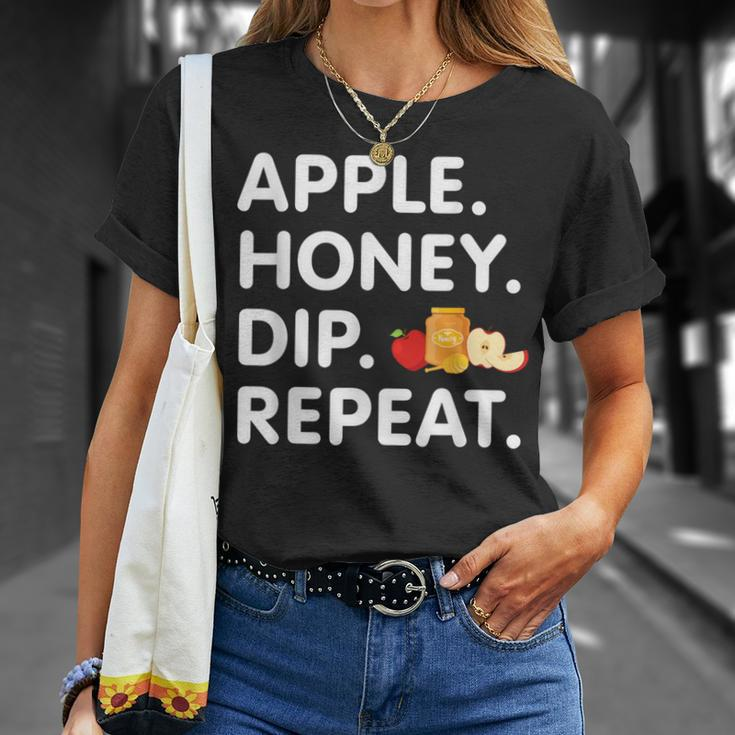 Apple Honey Dip Repeat Rosh Hashanah Jewish New Year T-Shirt Gifts for Her