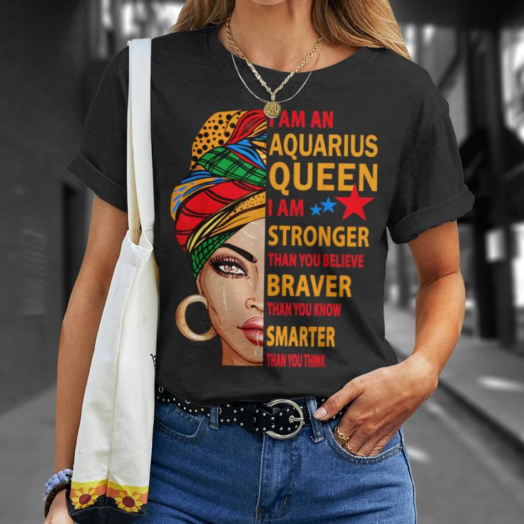 Aquarius Queen I Am Stronger Birthday Aquarius Zodiac T-Shirt Gifts for Her