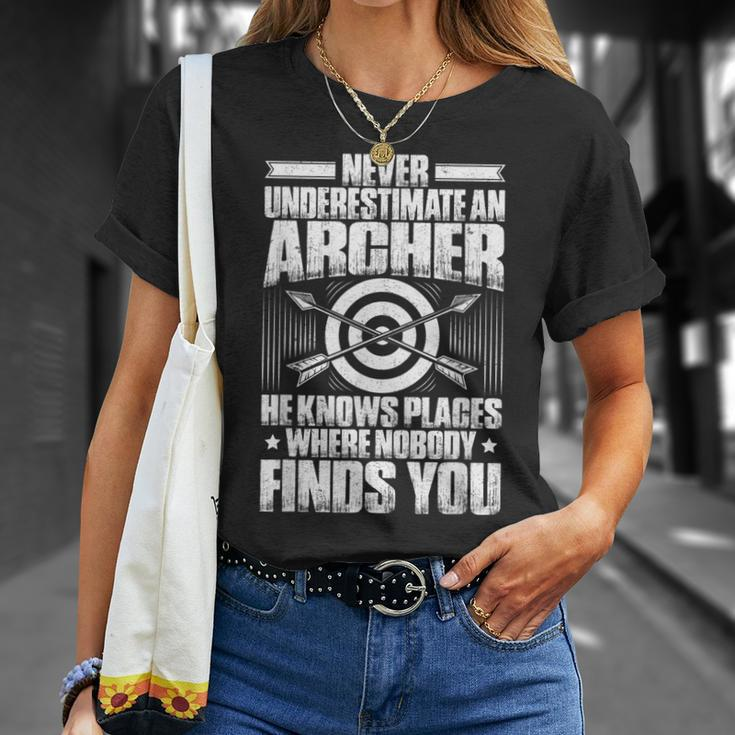 Archery Never Underestimate An Archer T-Shirt Gifts for Her