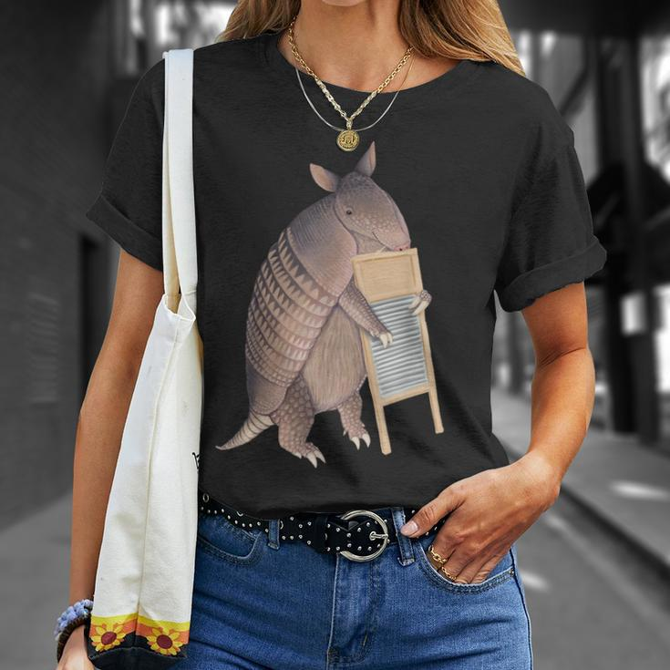 Armadillo Playing The Washboard T-Shirt Gifts for Her