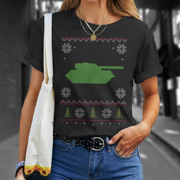Army Tank Ugly Sweater Christmas T-Shirt Gifts for Her