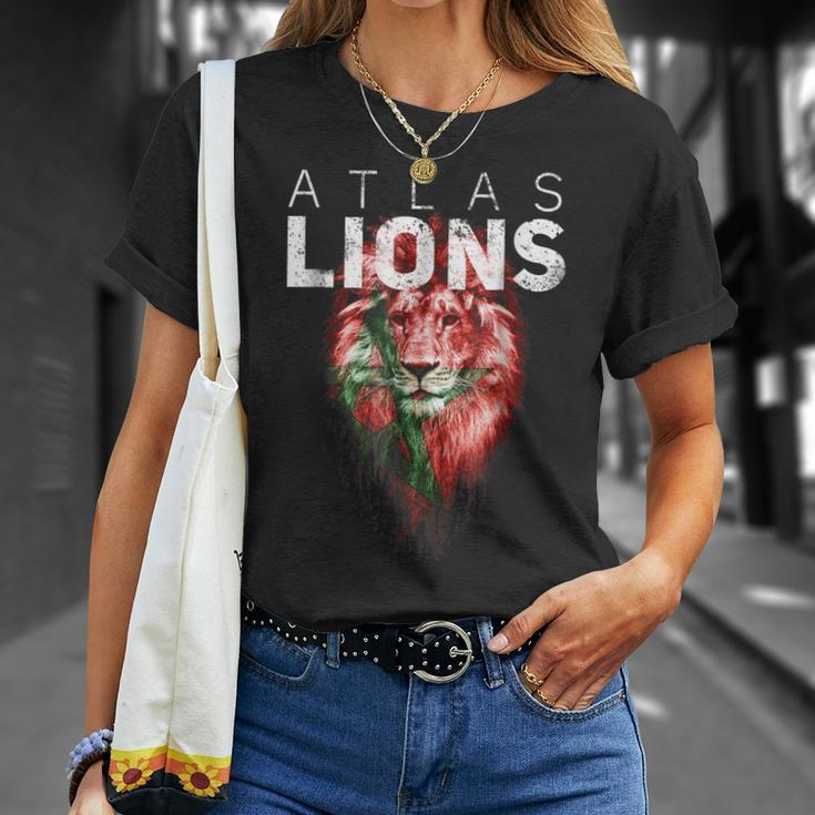 Atlas Lions Morocco Soccer Flag Football Gift Unisex T-Shirt Gifts for Her