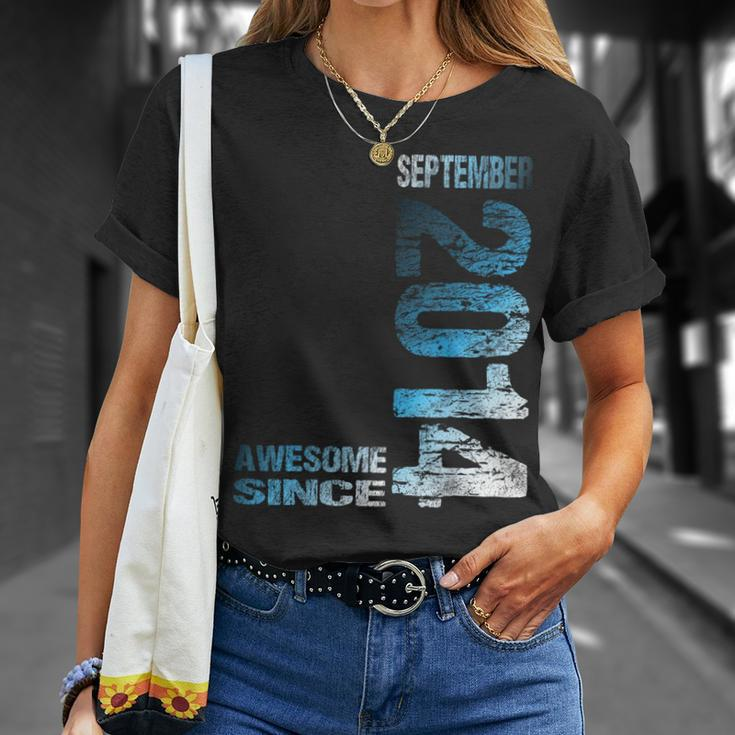 Awesome Since September 2014 9Th Birthday Born 2014 T-Shirt Gifts for Her