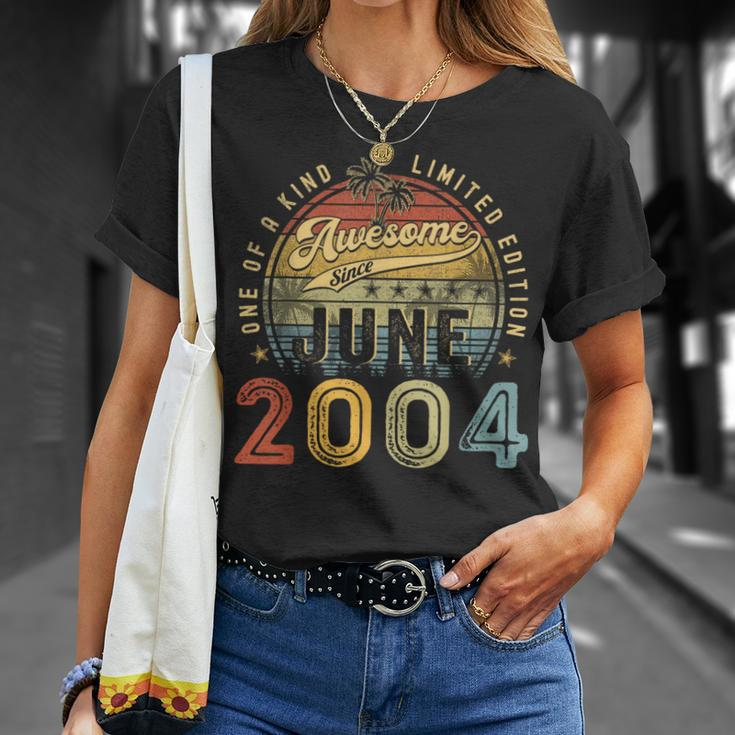 Awesome Since June 2004 Vintage 19Th Birthday Party Retro Unisex T-Shirt Gifts for Her