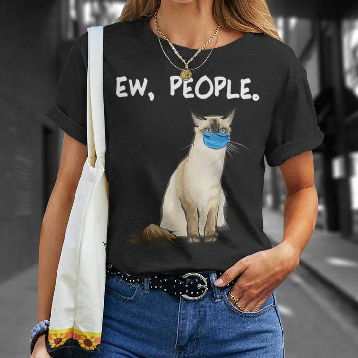 Balinese-Javanese Ew People Cat Wearing Face Mask T-Shirt Gifts for Her